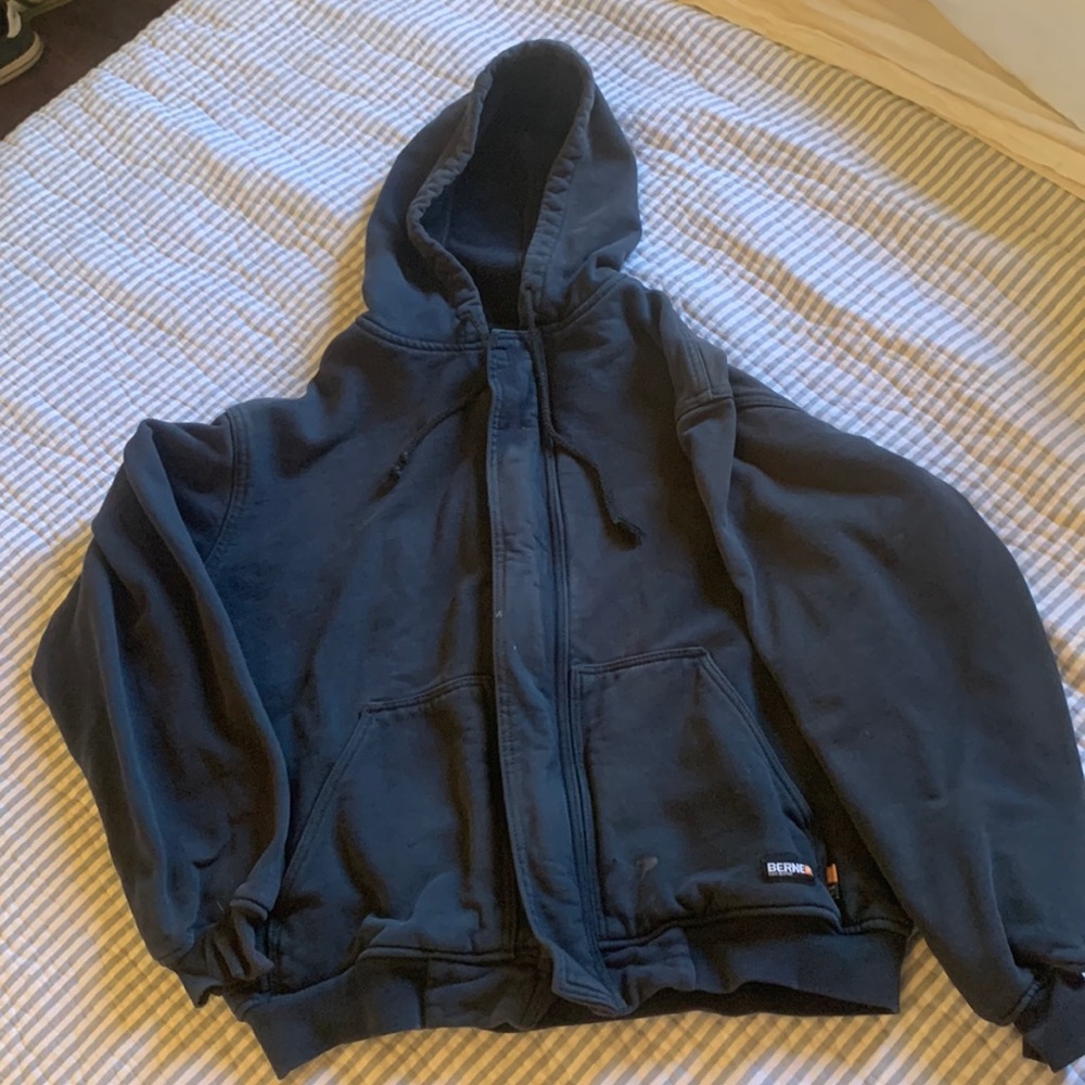 Berne FR Flame Resistant Navy Blue Utility Workwear Hoodie